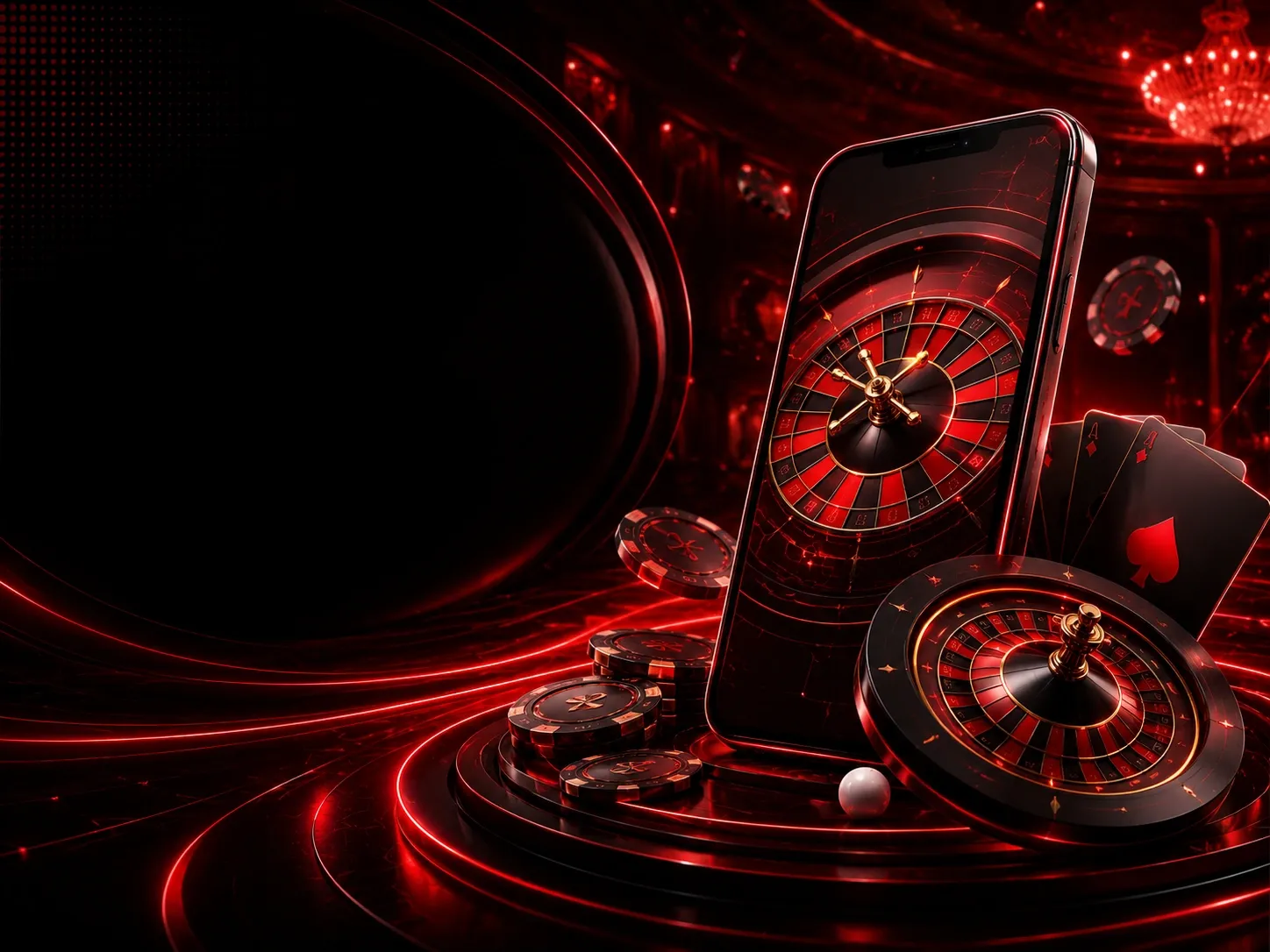 Roulette and cards redbackgrounds